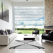 Square Patterned Off-White Novelty Rug in a Living Room, pat3653