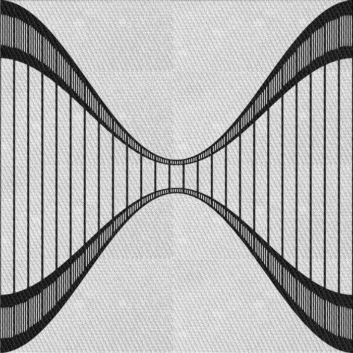 Square Patterned Off-White Novelty Rug, pat3653