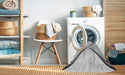 Machine Washable Transitional White Smoke Rug in a Washing Machine, wshpat3653