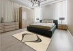 Patterned Moccasin Beige Rug in a Bedroom, pat3654brn