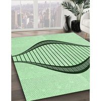 Patterned Mint Green Rug, pat3654grn