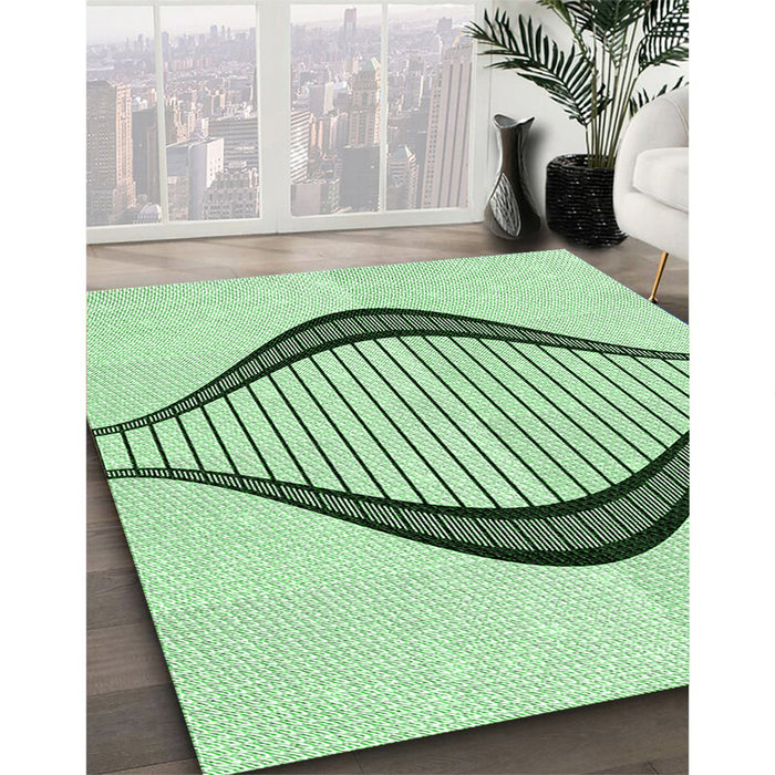 Patterned Mint Green Rug in Family Room, pat3654grn