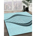 Machine Washable Transitional Electric Blue Rug in a Family Room, wshpat3654lblu