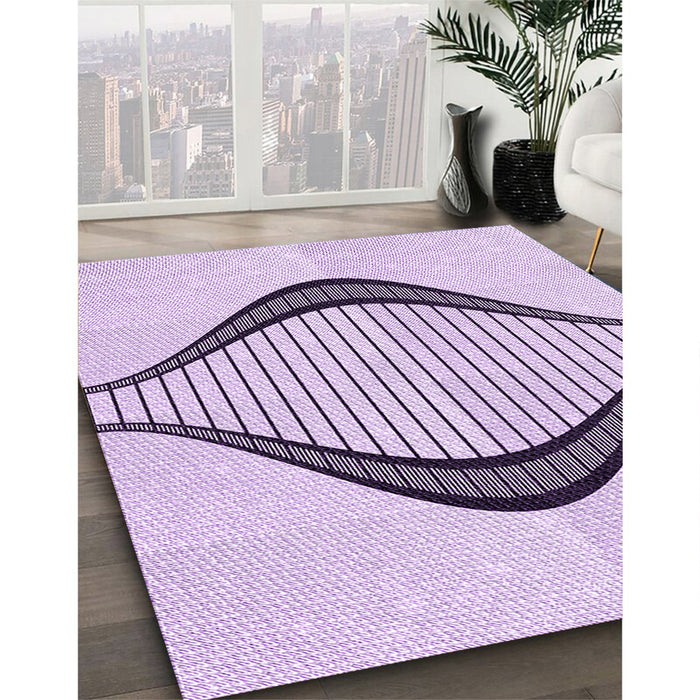 Patterned Lilac Purple Rug in Family Room, pat3654pur