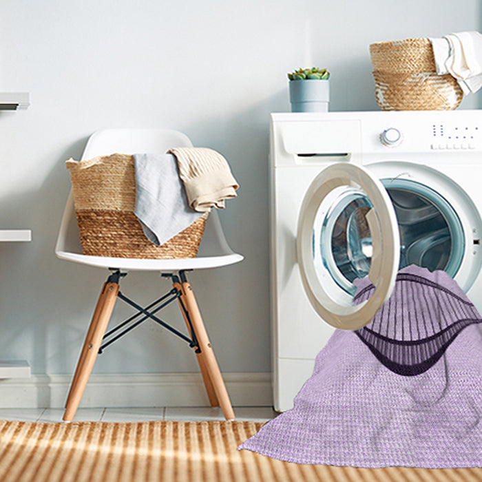 Machine Washable Transitional Lilac Purple Rug in a Washing Machine, wshpat3654pur