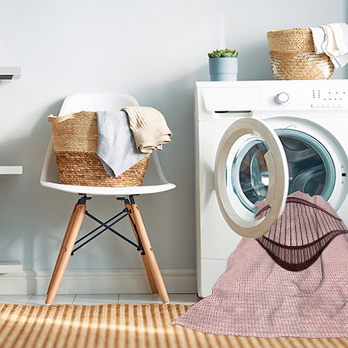 Machine Washable Transitional Pink Rug in a Washing Machine, wshpat3654rd