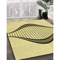 Patterned Sun Yellow Rug, pat3654yw