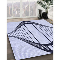 Patterned Lavender Blue Rug, pat3655blu