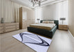 Patterned Lavender Blue Rug in a Bedroom, pat3655blu