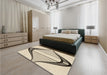 Patterned Wheat Beige Rug in a Bedroom, pat3655brn