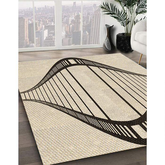 Patterned Wheat Beige Rug in Family Room, pat3655brn
