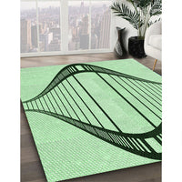 Patterned Mint Green Rug, pat3655grn