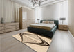 Patterned Copper Brown Rug in a Bedroom, pat3655org