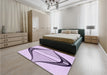 Patterned Purple Flower Purple Rug in a Bedroom, pat3655pur