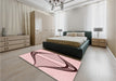 Patterned Red Rug in a Bedroom, pat3655rd