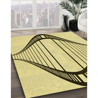 Patterned Sun Yellow Rug, pat3655yw