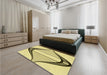 Patterned Sun Yellow Rug in a Bedroom, pat3655yw