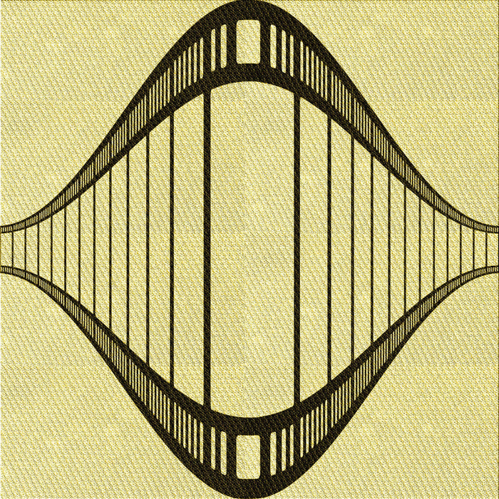 Round Patterned Sun Yellow Rug, pat3655yw