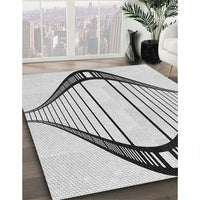 Patterned Gray Novelty Rug, pat3655