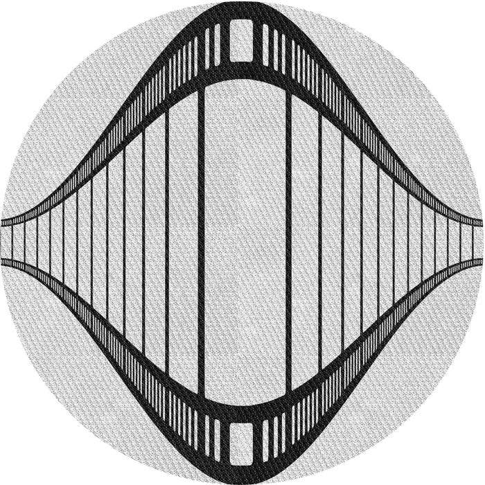 Sideview of Patterned Gray Novelty Rug, pat3655