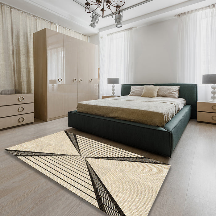 Patterned Wheat Beige Rug in a Bedroom, pat3656brn