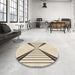 Round Patterned Wheat Beige Rug in a Office, pat3656brn