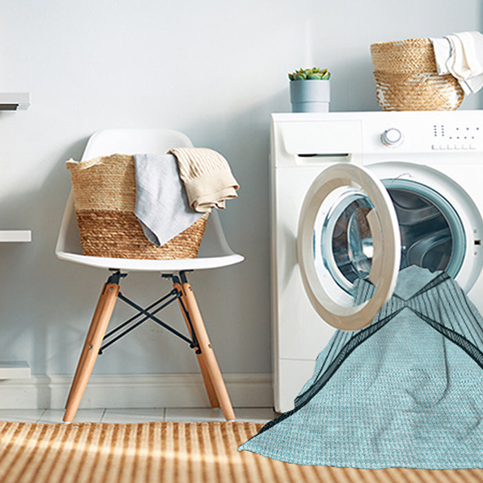 Machine Washable Transitional Deep-Sea Green Rug in a Washing Machine, wshpat3656lblu