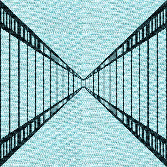 Round Machine Washable Transitional Deep-Sea Green Rug, wshpat3656lblu