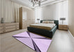 Patterned Purple Flower Purple Rug in a Bedroom, pat3656pur