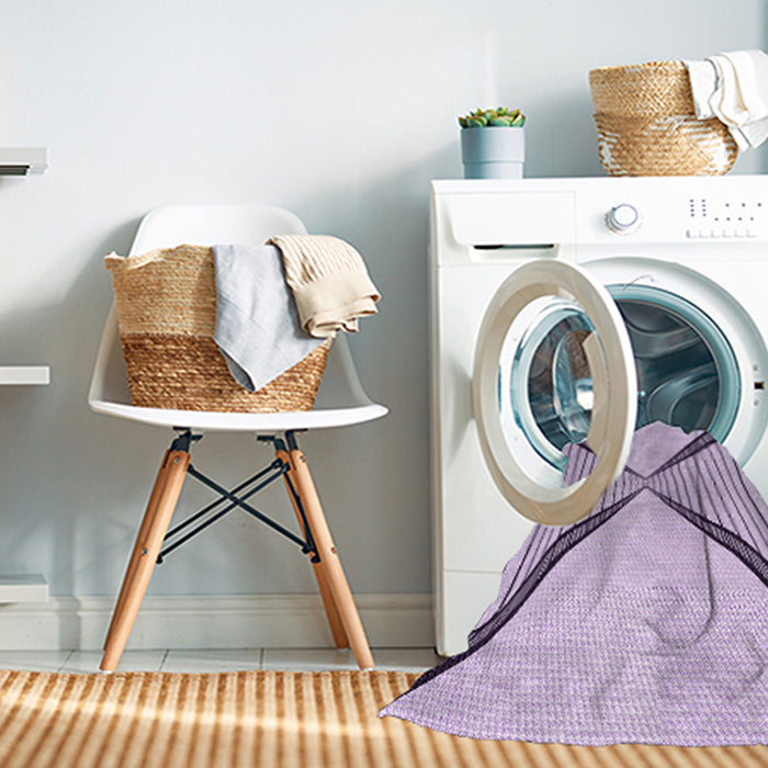 Machine Washable Transitional Purple Flower Purple Rug in a Washing Machine, wshpat3656pur