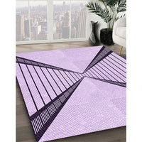 Patterned Purple Flower Purple Rug, pat3656pur