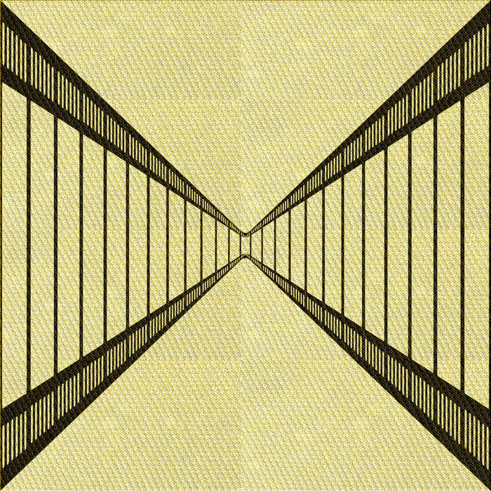 Round Patterned Sun Yellow Rug, pat3656yw