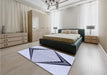 Patterned Lavender Blue Rug in a Bedroom, pat3657blu