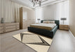 Patterned Wheat Beige Rug in a Bedroom, pat3657brn