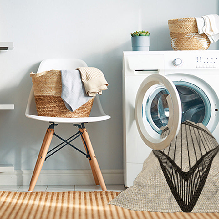 Machine Washable Transitional Wheat Beige Rug in a Washing Machine, wshpat3657brn