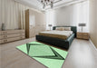 Patterned Mint Green Rug in a Bedroom, pat3657grn