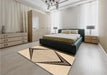 Patterned Light Brown Rug in a Bedroom, pat3657org