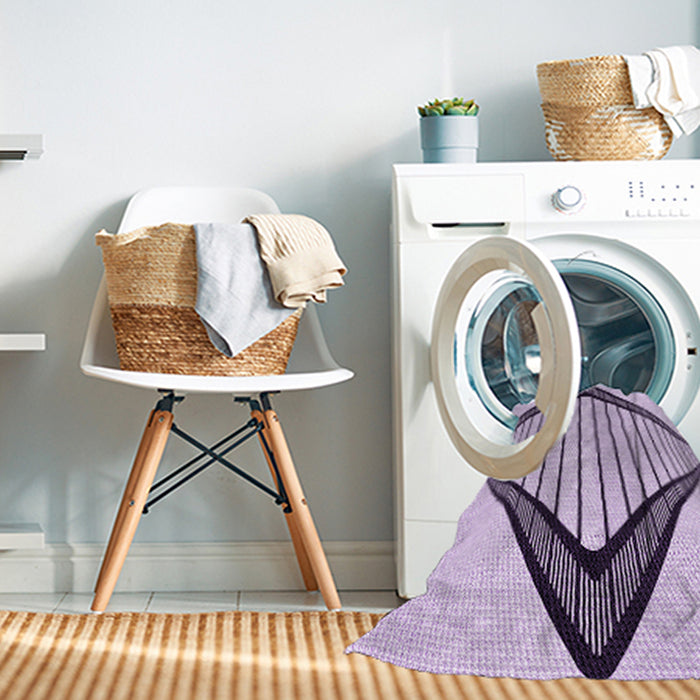 Machine Washable Transitional Purple Flower Purple Rug in a Washing Machine, wshpat3657pur