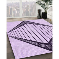 Patterned Purple Flower Purple Rug, pat3657pur