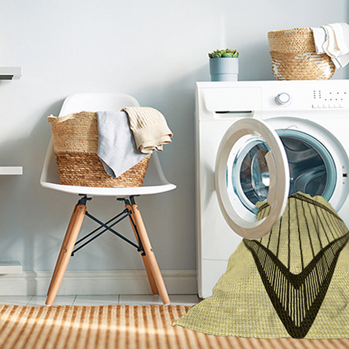 Machine Washable Transitional Sun Yellow Rug in a Washing Machine, wshpat3657yw