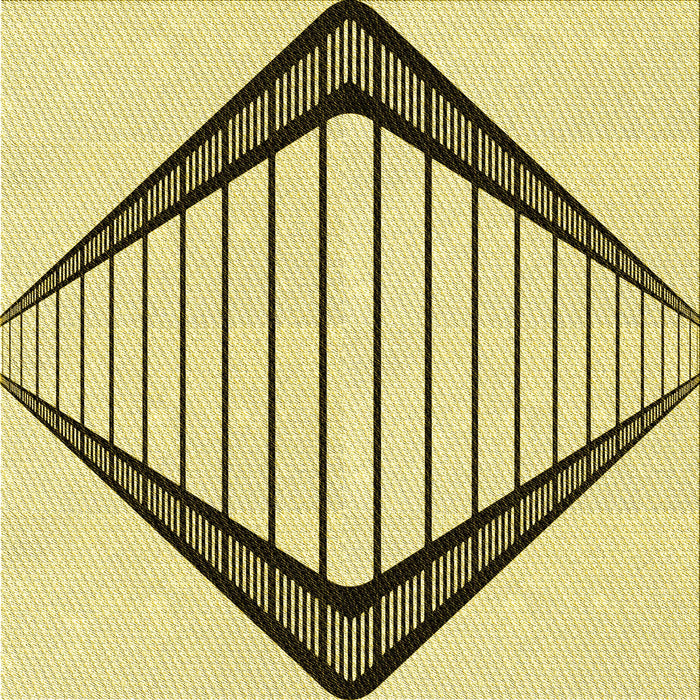 Round Patterned Sun Yellow Rug, pat3657yw