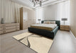 Patterned Moccasin Beige Rug in a Bedroom, pat3658brn