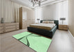 Patterned Mint Green Rug in a Bedroom, pat3658grn