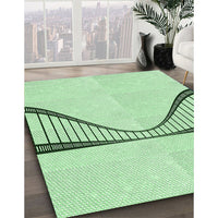 Patterned Mint Green Rug, pat3658grn