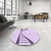 Round Patterned Orchid Purple Rug in a Office, pat3658pur