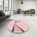 Round Patterned Pink Rug in a Office, pat3658rd