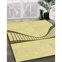 Patterned Sun Yellow Rug, pat3658yw
