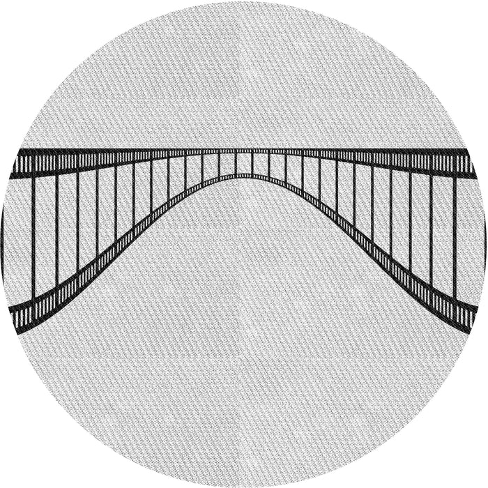 Sideview of Patterned Off-White Novelty Rug, pat3658