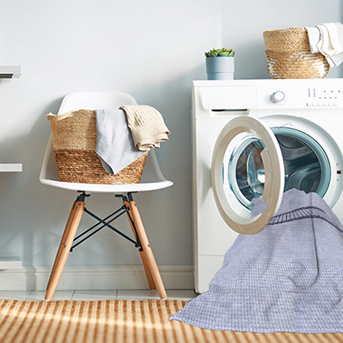 Machine Washable Transitional Jeans Blue Rug in a Washing Machine, wshpat3659blu