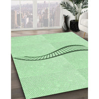 Patterned Mint Green Rug, pat3659grn